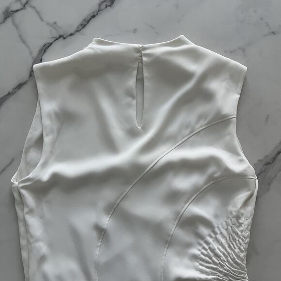 A.L.C. Kaia Gathered Sleeveless Midi Dress Off White Size 6 Feminine modest Chic - Picture 8 of 12